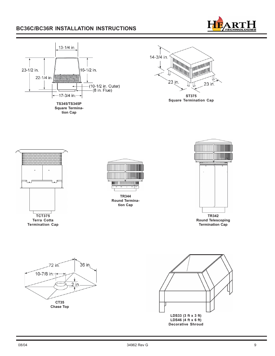 Bc36c/bc36r installation instructions | Hearth and Home Technologies BC36C User Manual | Page 9 / 32