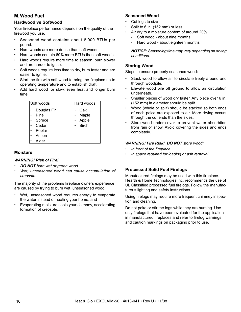 Hearth and Home Technologies EXCLAIM-50 User Manual | Page 10 / 52
