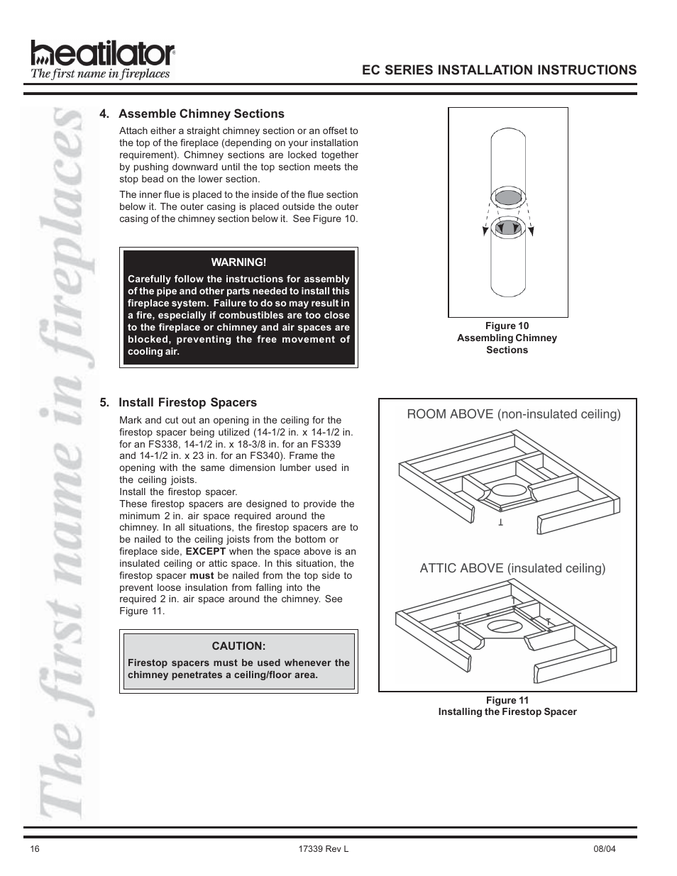 Ec series installation instructions | Hearth and Home Technologies EC36 User Manual | Page 16 / 32