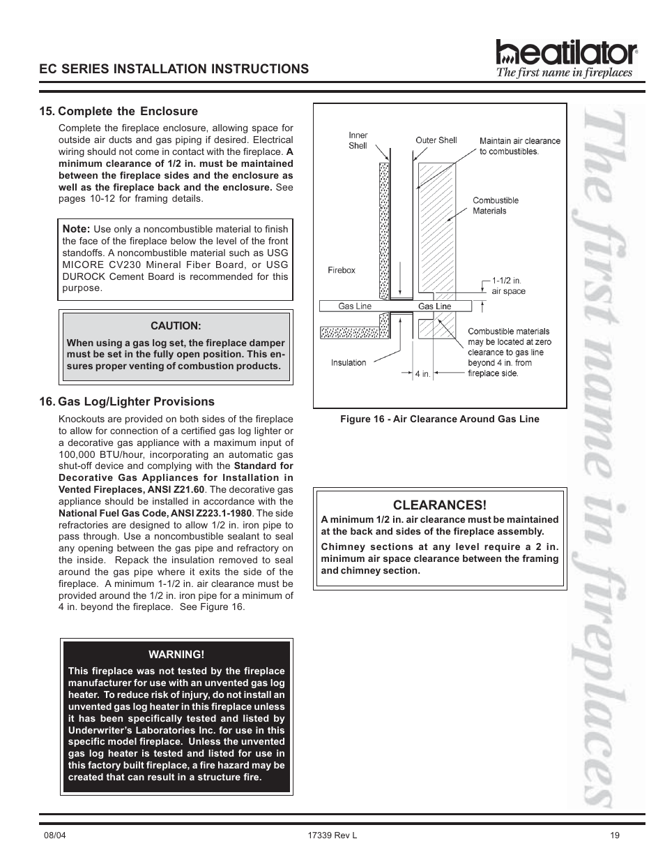 Hearth and Home Technologies EC36 User Manual | Page 19 / 32