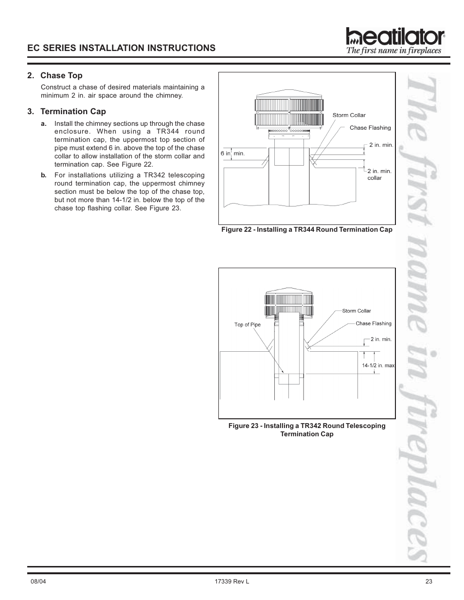 Ec series installation instructions | Hearth and Home Technologies EC36 User Manual | Page 23 / 32