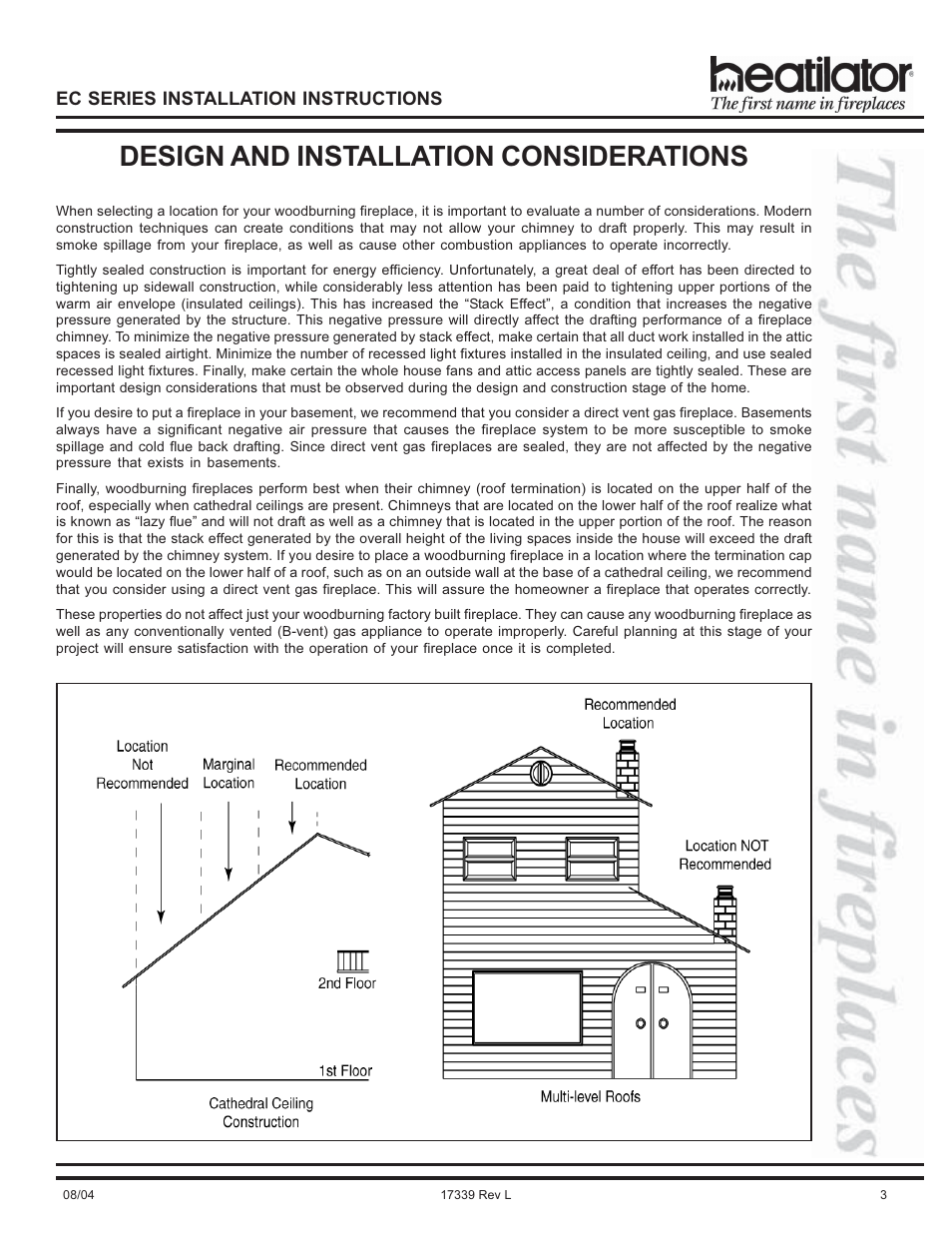Design and installation considerations | Hearth and Home Technologies EC36 User Manual | Page 3 / 32