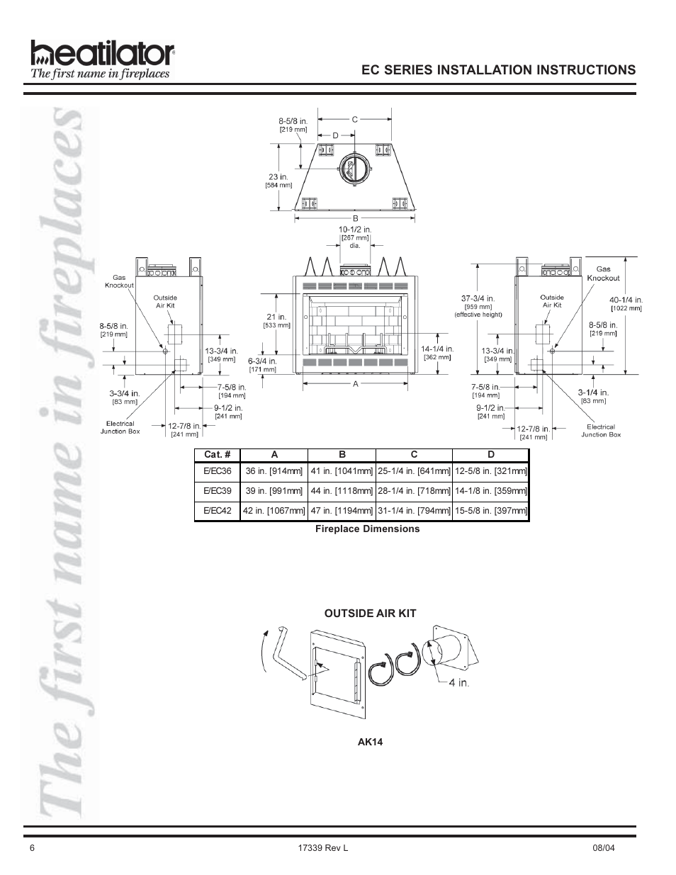 Ec series installation instructions | Hearth and Home Technologies EC36 User Manual | Page 6 / 32