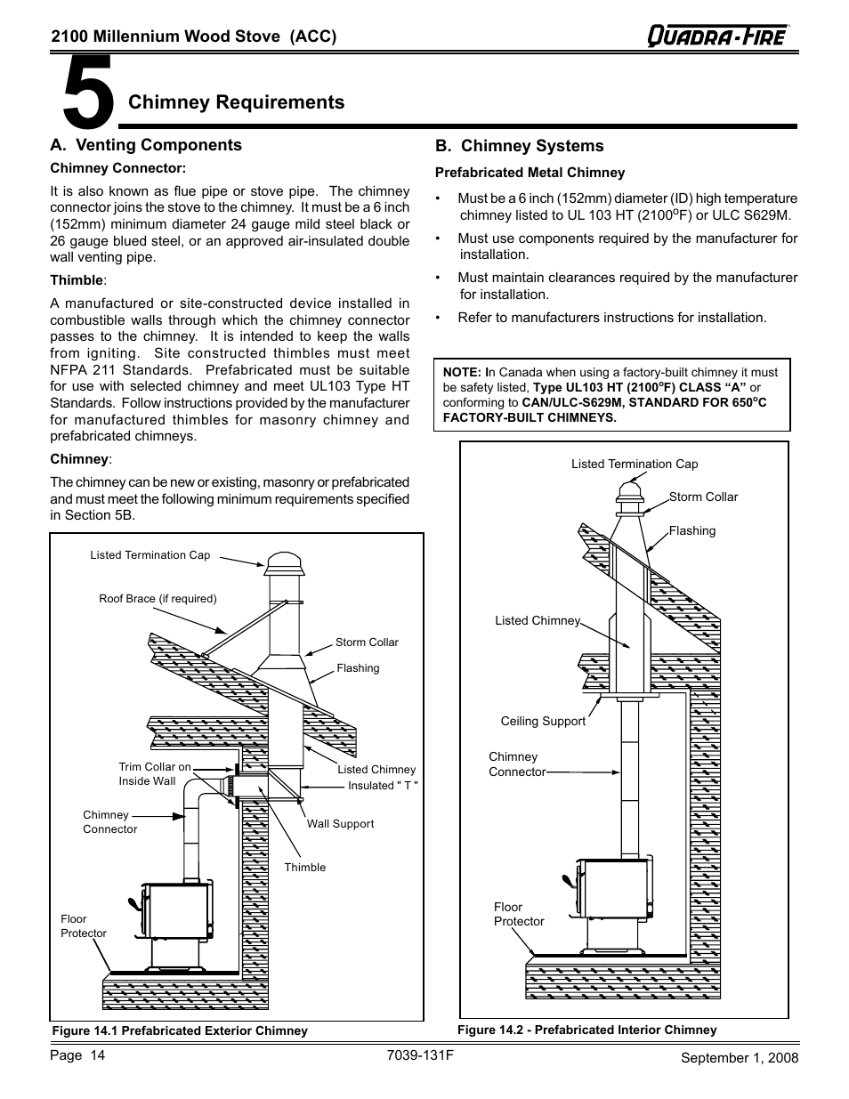 Chimney requirements | Hearth and Home Technologies 21M-ACC User Manual | Page 14 / 44