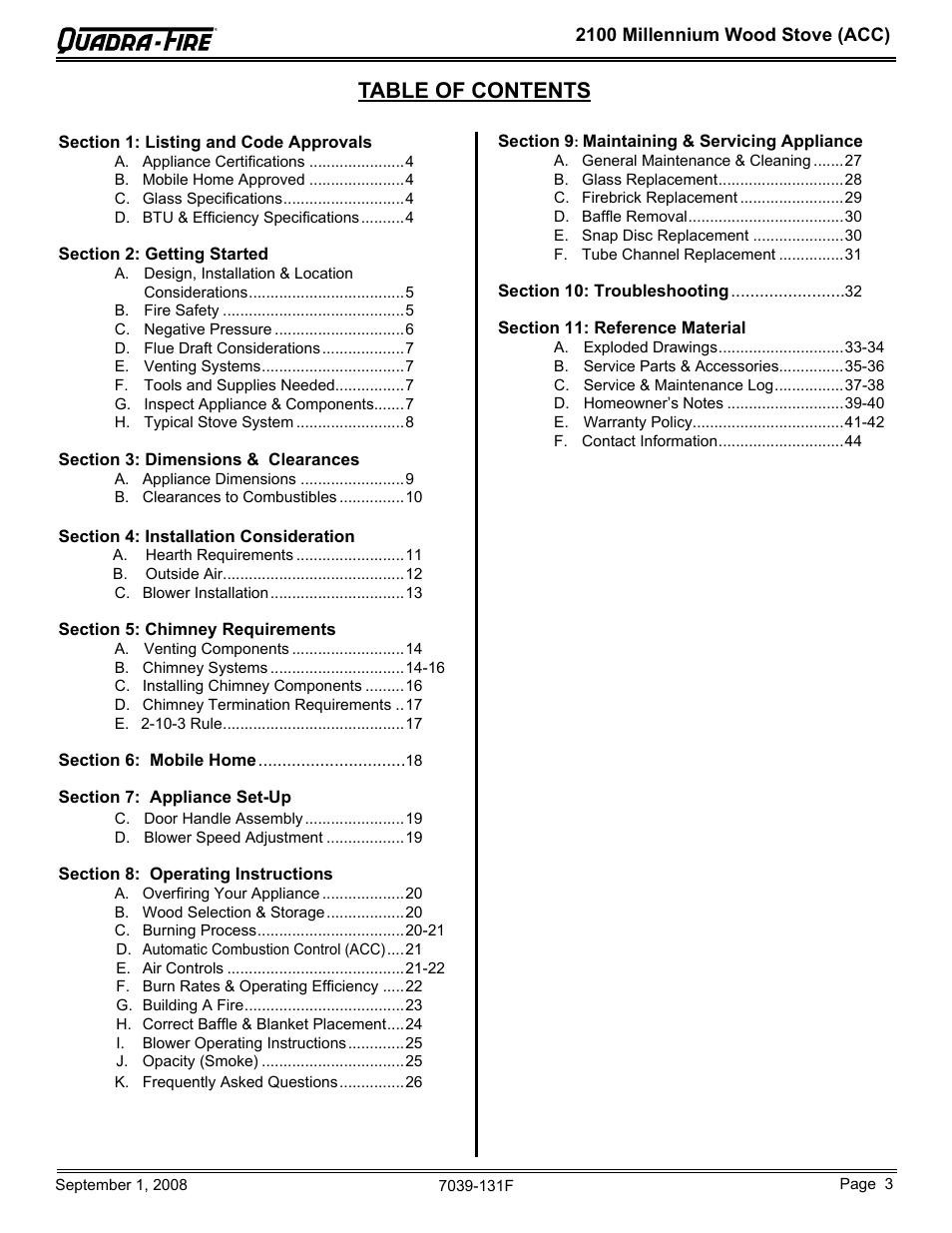 Hearth and Home Technologies 21M-ACC User Manual | Page 3 / 44