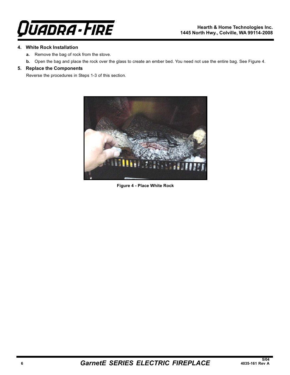 Garnete series electric fireplace | Hearth and Home Technologies GarnetE SERIES User Manual | Page 6 / 12