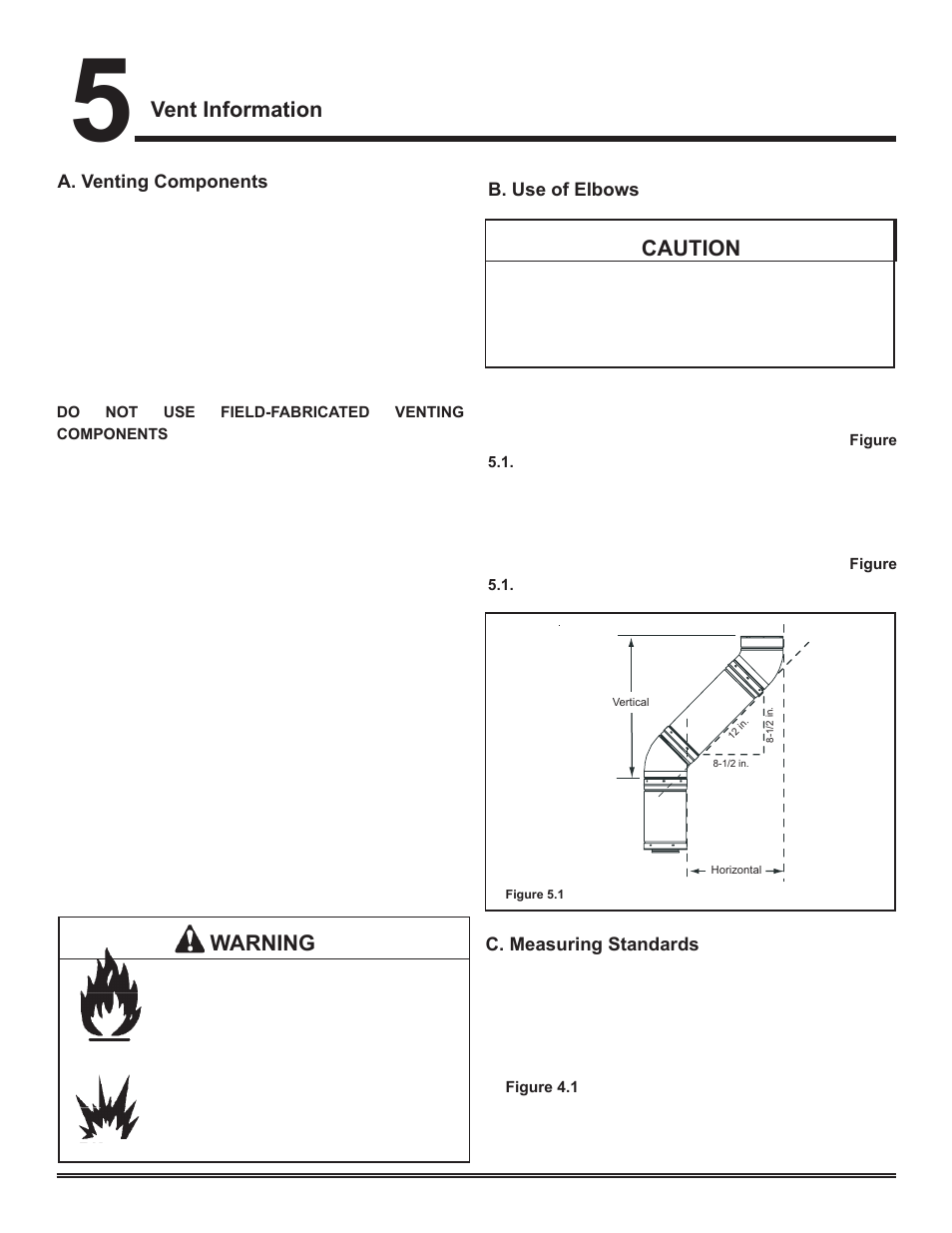 Vent information, Warning, Caution | Hearth and Home Technologies Direct Vent Gas Appliance COLBAY-FS-B User Manual | Page 10 / 49