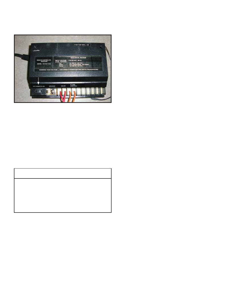 Remote receiver, Transmitter, Caution | Hearth and Home Technologies RCTS-MLT Remote Control Kits 6000C-LP User Manual | Page 5 / 10