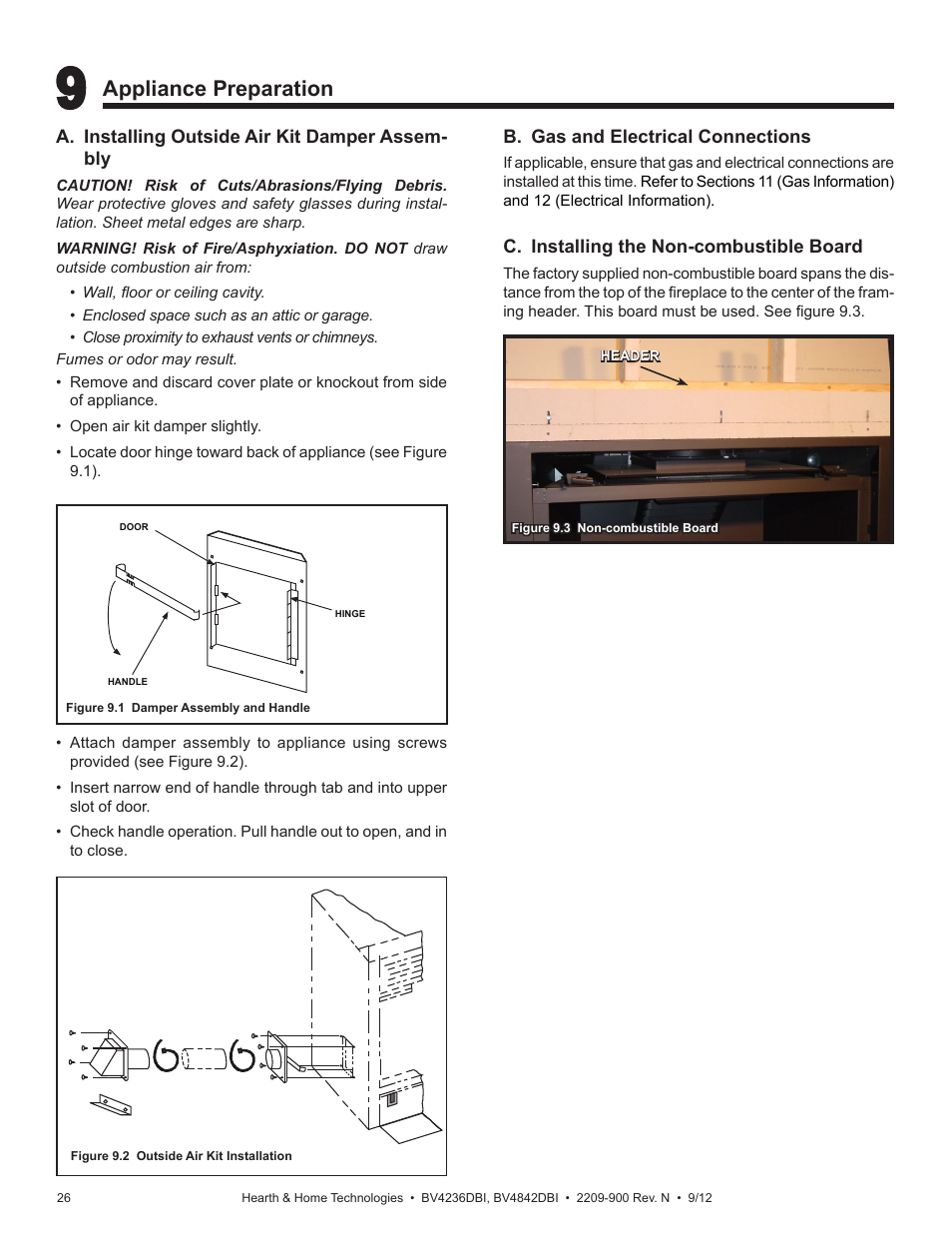 Appliance preparation | Hearth and Home Technologies Hearth&Home Fireplace BV4236DBI User Manual | Page 26 / 52