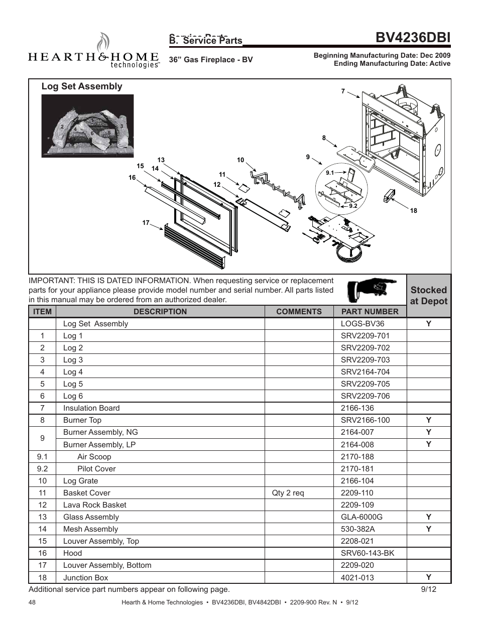 Bv4236dbi | Hearth and Home Technologies Hearth&Home Fireplace BV4236DBI User Manual | Page 48 / 52