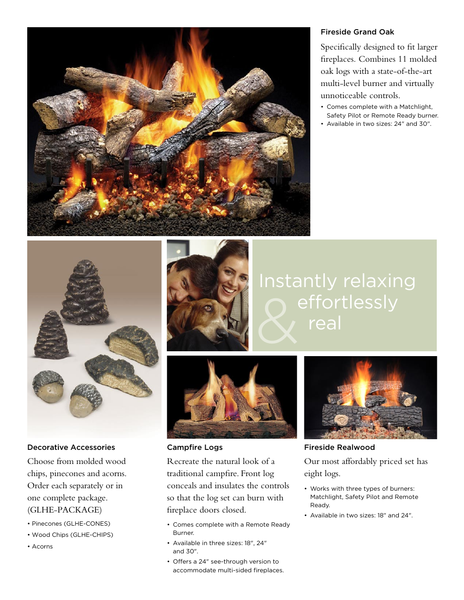 Instantly relaxing effortlessly real | Hearth and Home Technologies Gas Logs User Manual | Page 2 / 4