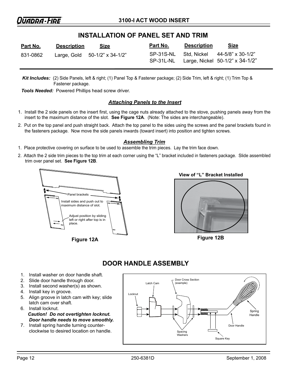 3100-i act wood insert, View of "l" bracket installed | Hearth and Home Technologies 3100-I User Manual | Page 12 / 28