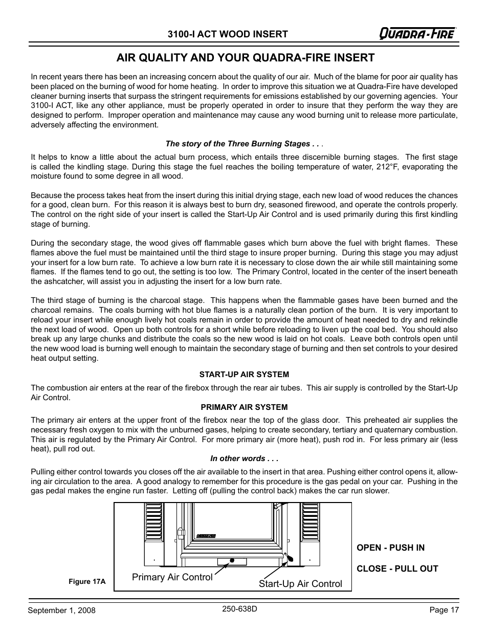Air quality and your quadra-fire insert | Hearth and Home Technologies 3100-I User Manual | Page 17 / 28