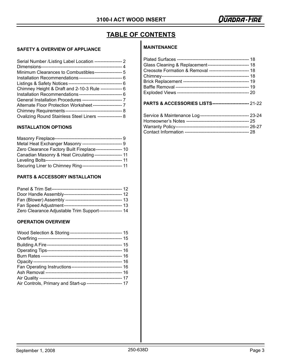 Hearth and Home Technologies 3100-I User Manual | Page 3 / 28