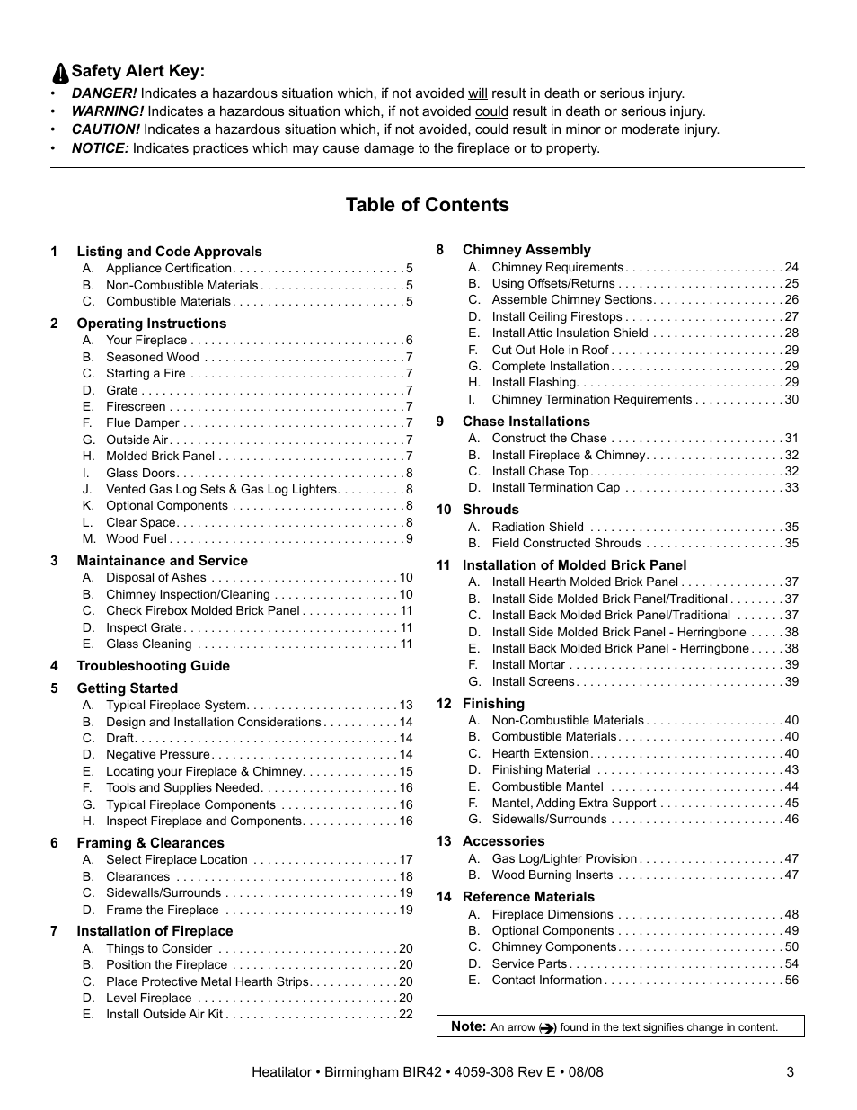 Hearth and Home Technologies BIR42 User Manual | Page 3 / 56