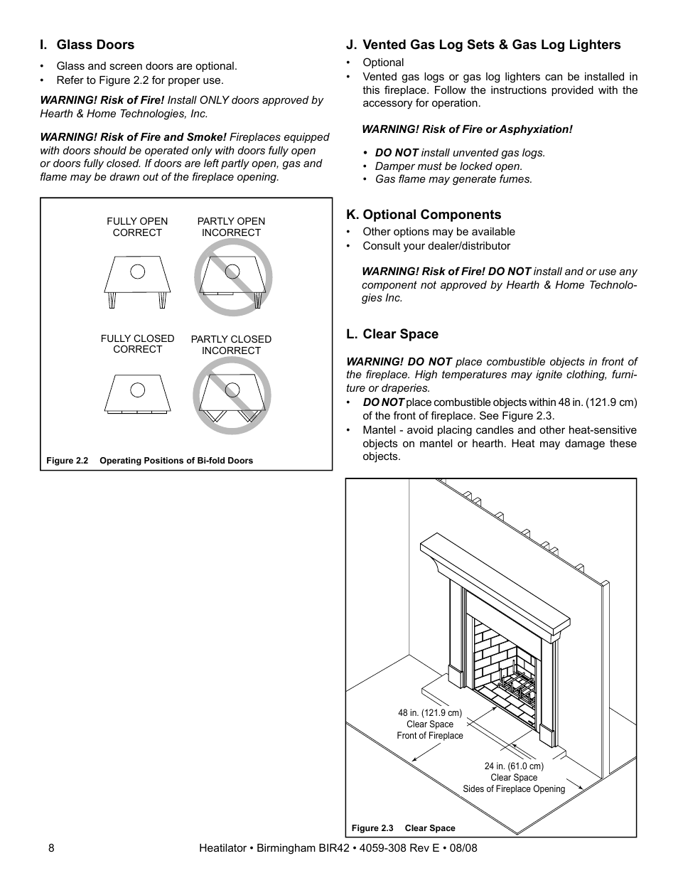 Hearth and Home Technologies BIR42 User Manual | Page 8 / 56