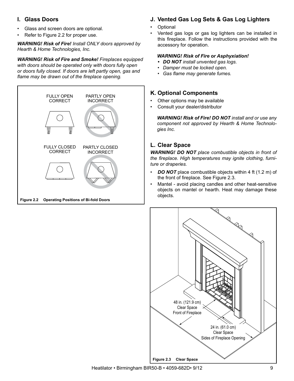 Hearth and Home Technologies BIR50-B User Manual | Page 9 / 50