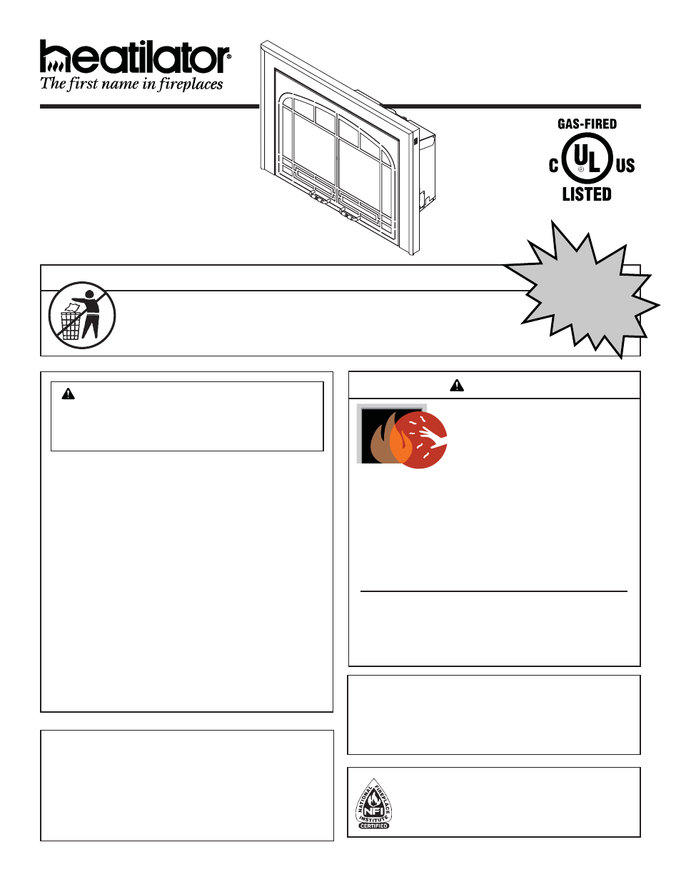 Hearth and Home Technologies FireBrick Gas Insert ADI-ZCFB-S User Manual | 40 pages