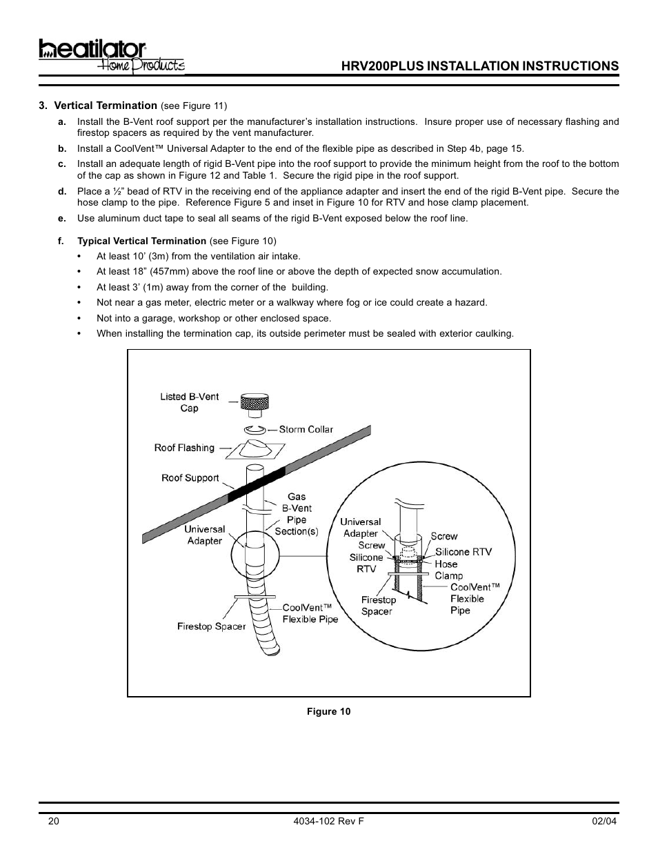Hrv200plus installation instructions | Hearth and Home Technologies Heat Recovery Ventilator HRV200PLUS User Manual | Page 20 / 48