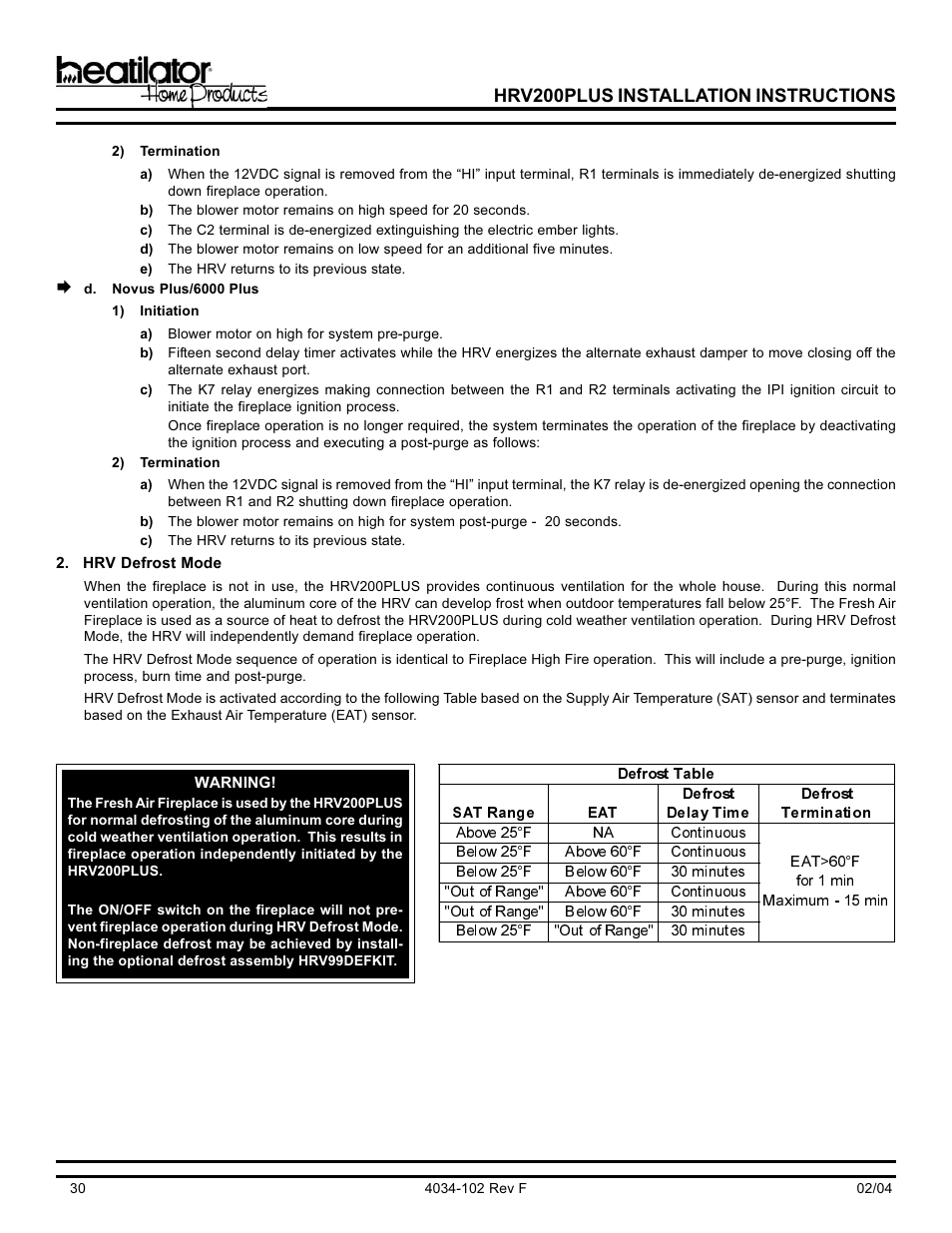 Hearth and Home Technologies Heat Recovery Ventilator HRV200PLUS User Manual | Page 30 / 48