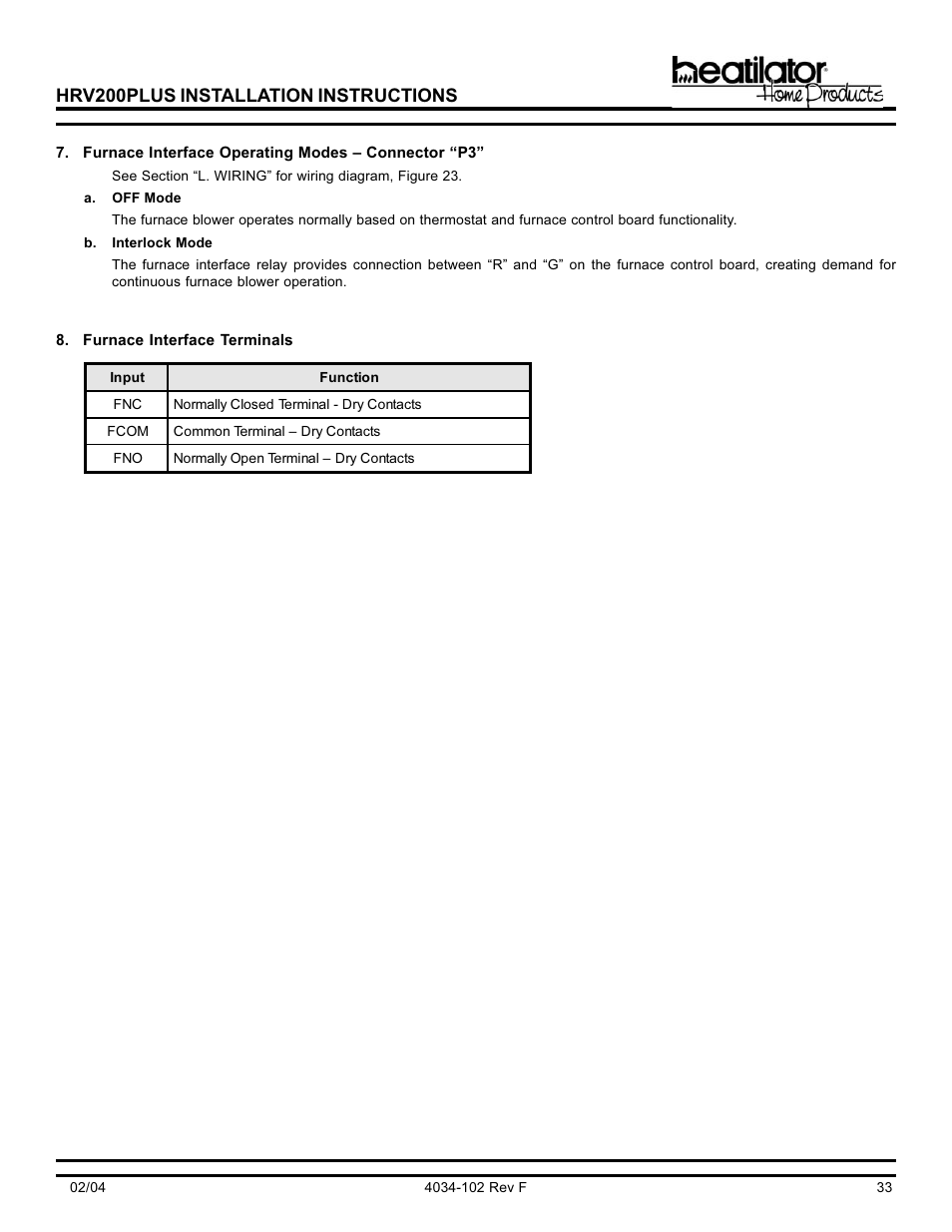 Hrv200plus installation instructions | Hearth and Home Technologies Heat Recovery Ventilator HRV200PLUS User Manual | Page 33 / 48