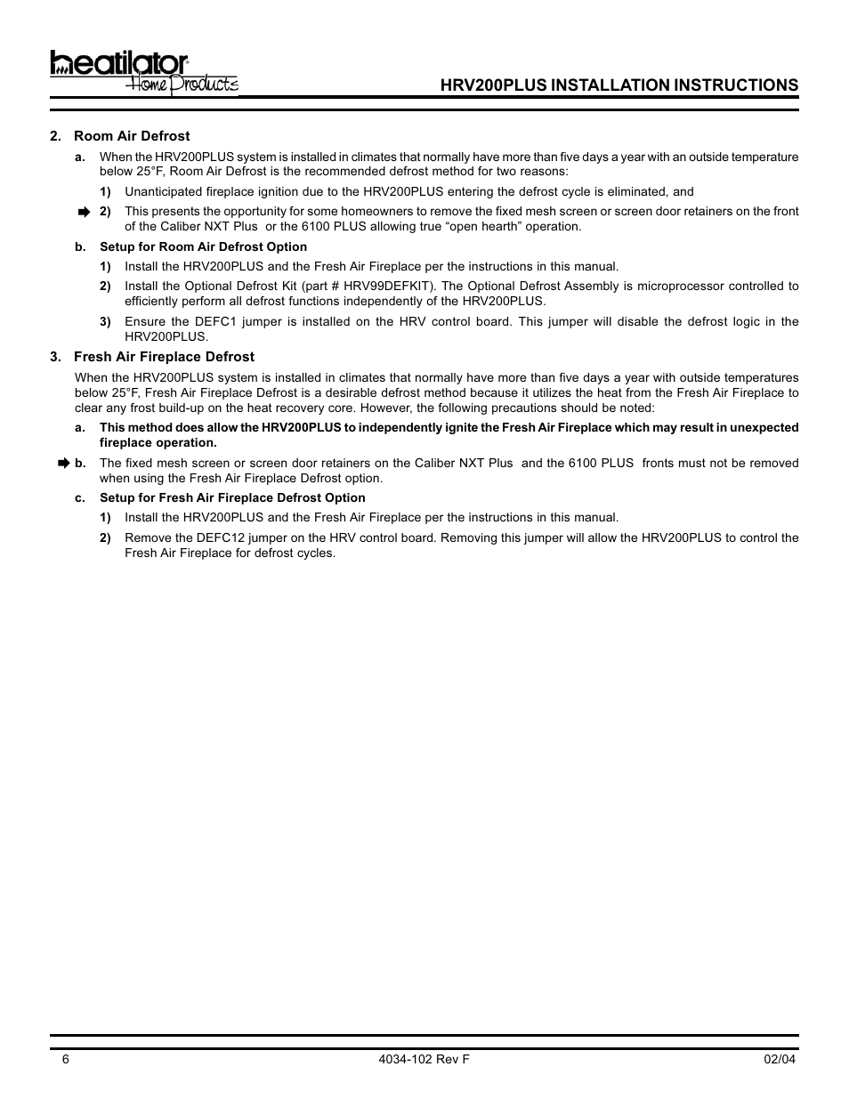 Hearth and Home Technologies Heat Recovery Ventilator HRV200PLUS User Manual | Page 6 / 48