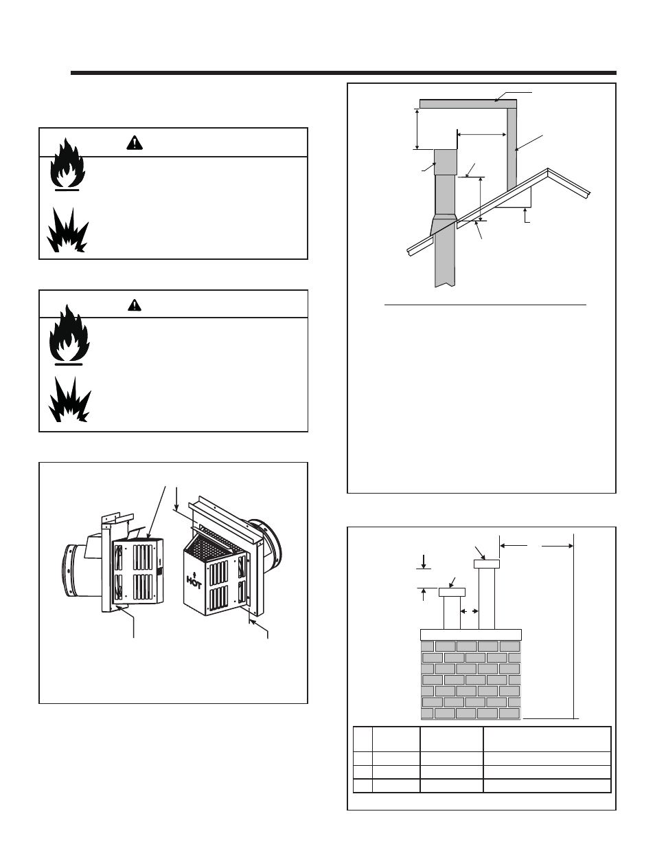 Termination locations, Warning, A. vent termination minimum clearances | Hearth and Home Technologies ESCAPE-42DV User Manual | Page 11 / 57
