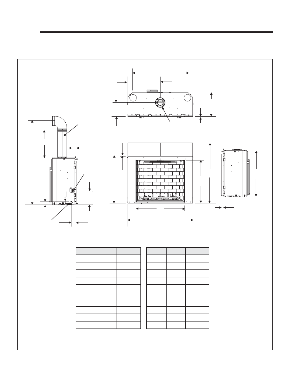 Reference materials, A. appliance dimension diagram | Hearth and Home Technologies ESCAPE-42DV User Manual | Page 48 / 57