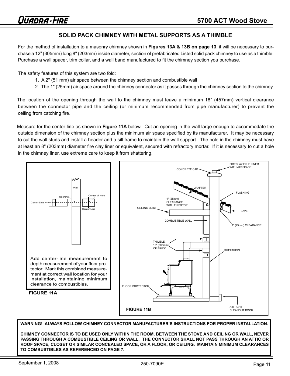 5700 act wood stove | Hearth and Home Technologies 820-0721 User Manual | Page 11 / 32