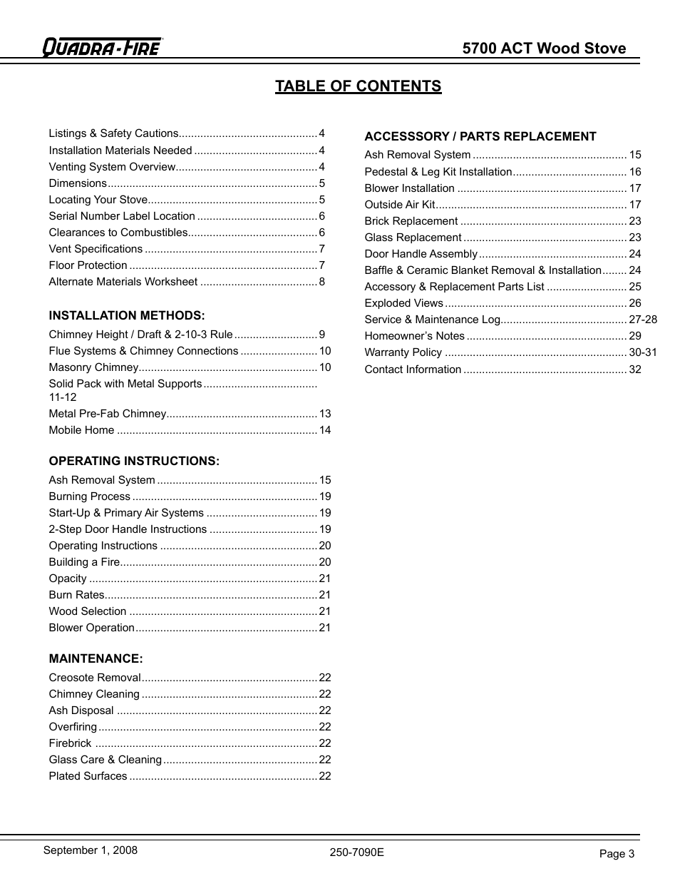 Hearth and Home Technologies 820-0721 User Manual | Page 3 / 32