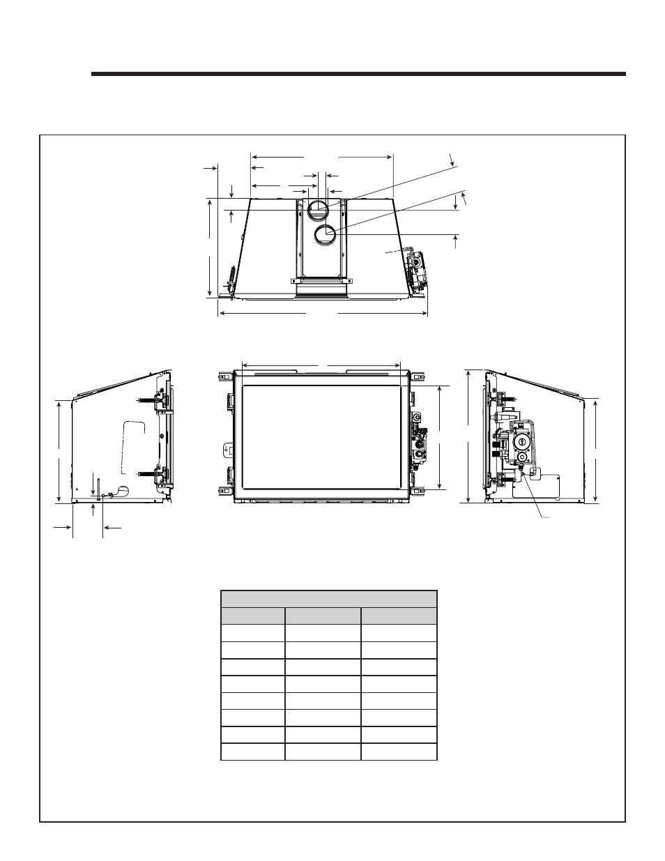 Reference materials, A. appliance dimension diagram | Hearth and Home Technologies FB-ZC-S User Manual | Page 34 / 41