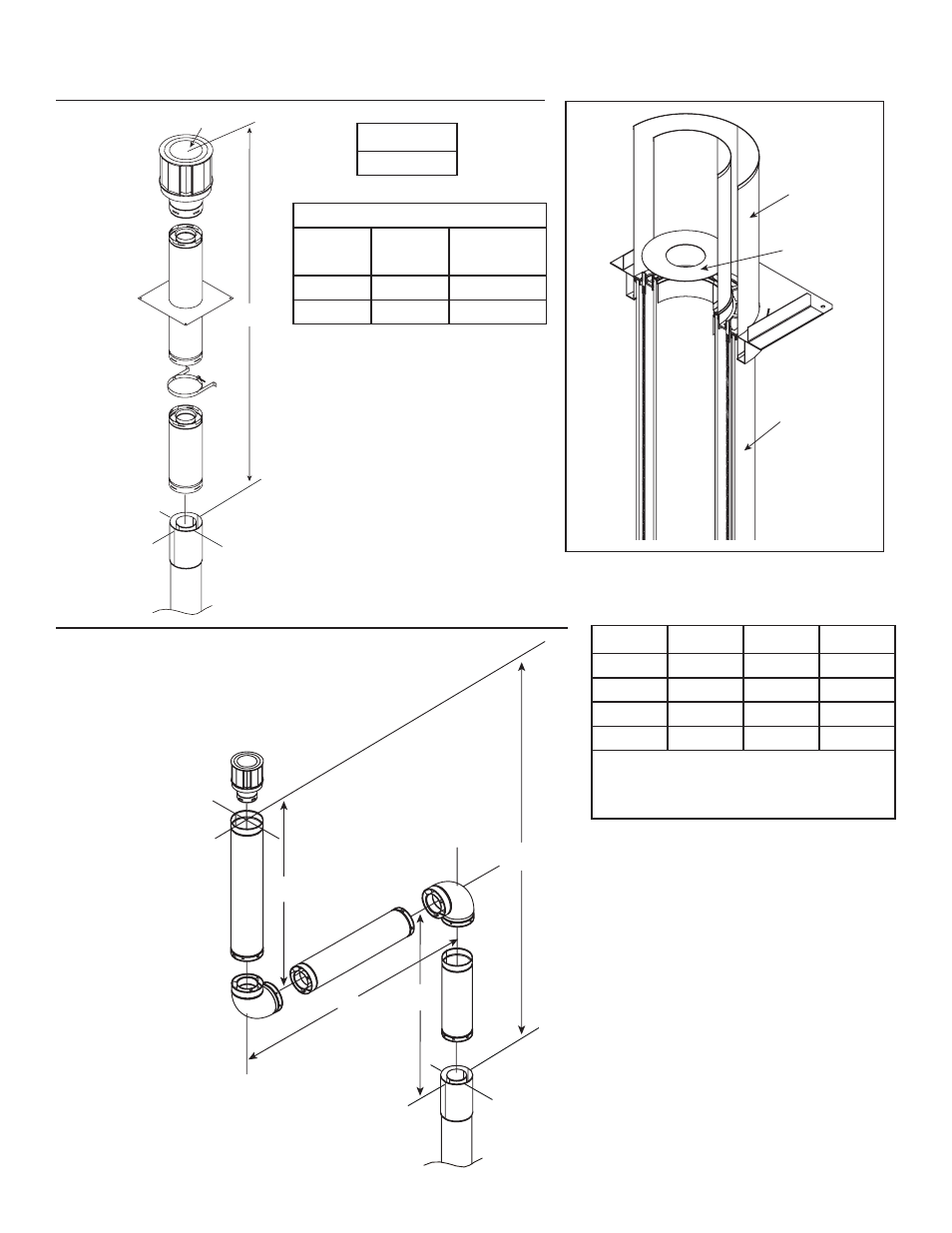 Top vent - vertical termination no elbow, Two elbows | Hearth and Home Technologies Cyclone-Cust User Manual | Page 15 / 46