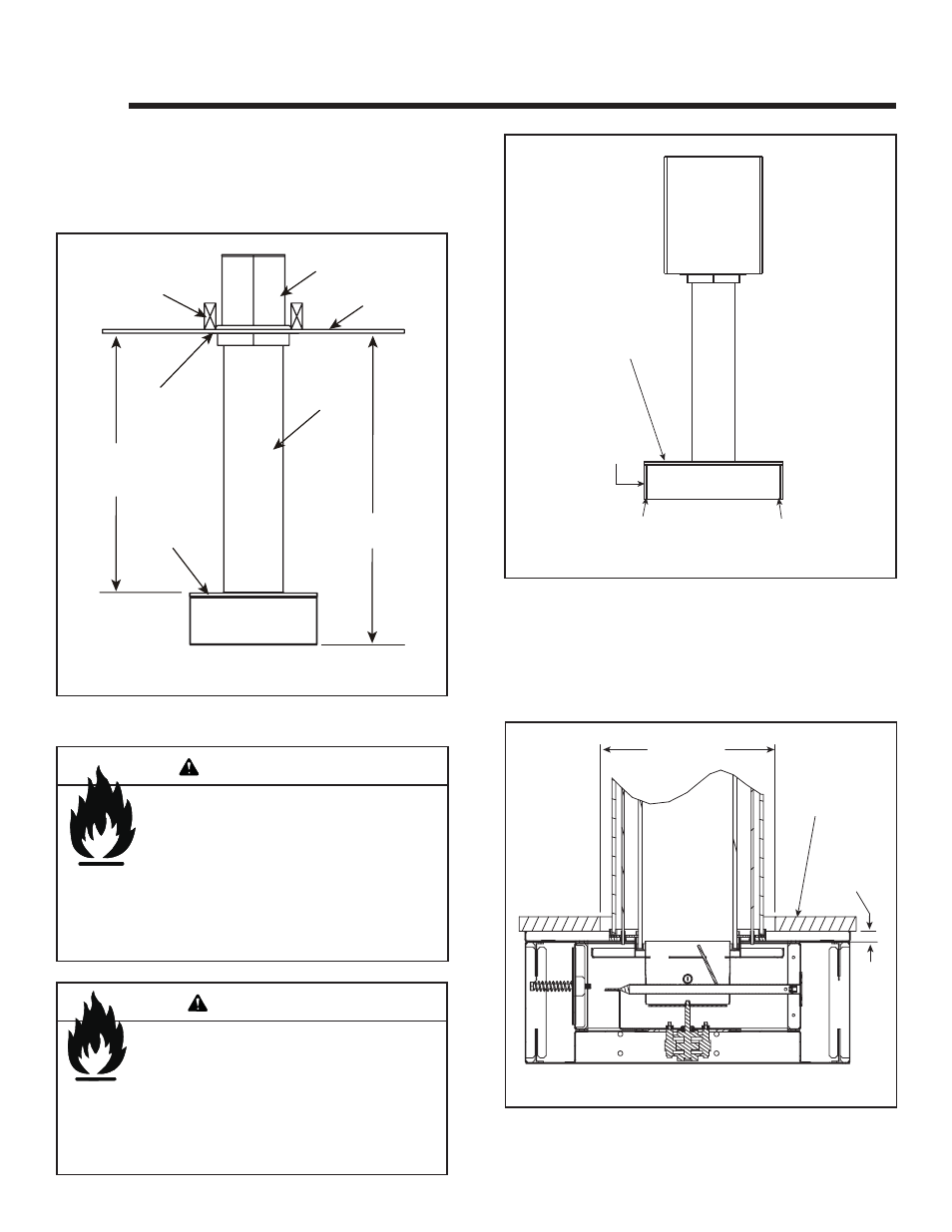 Finishing, Warning, A. mantel projections | B. facing material | Hearth and Home Technologies Cyclone-Cust User Manual | Page 30 / 46