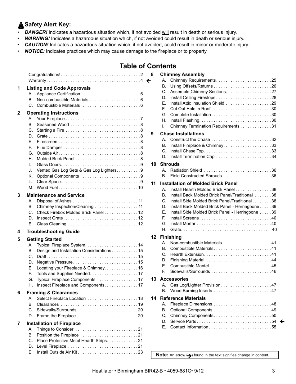 Hearth and Home Technologies BIR42-B User Manual | Page 3 / 55