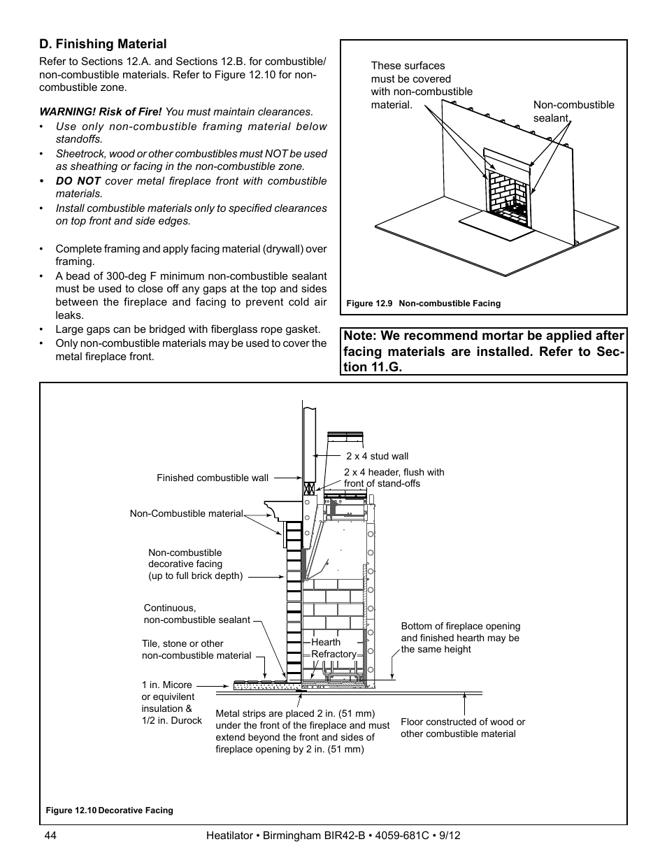 Hearth and Home Technologies BIR42-B User Manual | Page 44 / 55