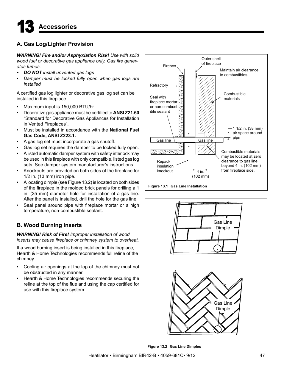 Accessories | Hearth and Home Technologies BIR42-B User Manual | Page 47 / 55