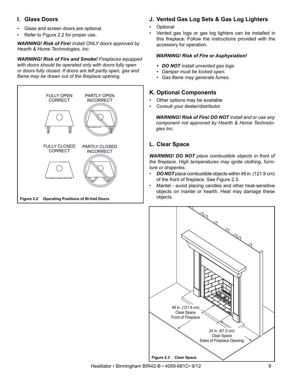 Hearth and Home Technologies BIR42-B User Manual | Page 9 / 55
