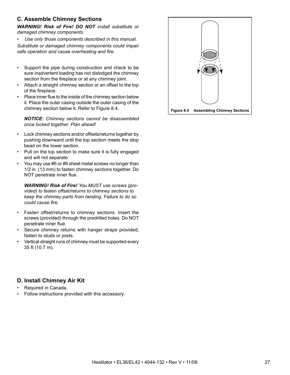 Hearth and Home Technologies EL36 Series User Manual | Page 27 / 52
