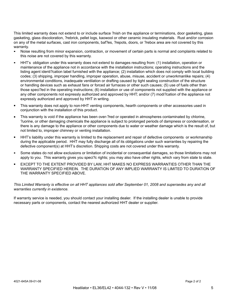 Hearth and Home Technologies EL36 Series User Manual | Page 5 / 52