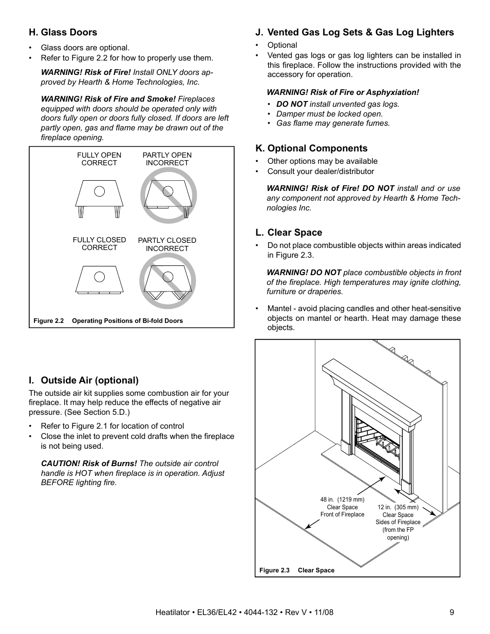 Hearth and Home Technologies EL36 Series User Manual | Page 9 / 52