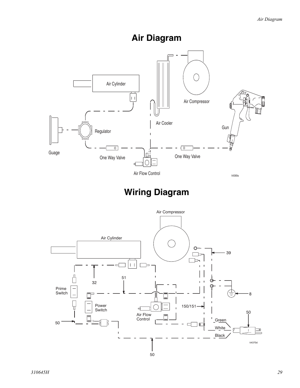 Air diagram, Wiring diagram, Air diagram wiring diagram | Healthyway 310645H User Manual | Page 29 / 36