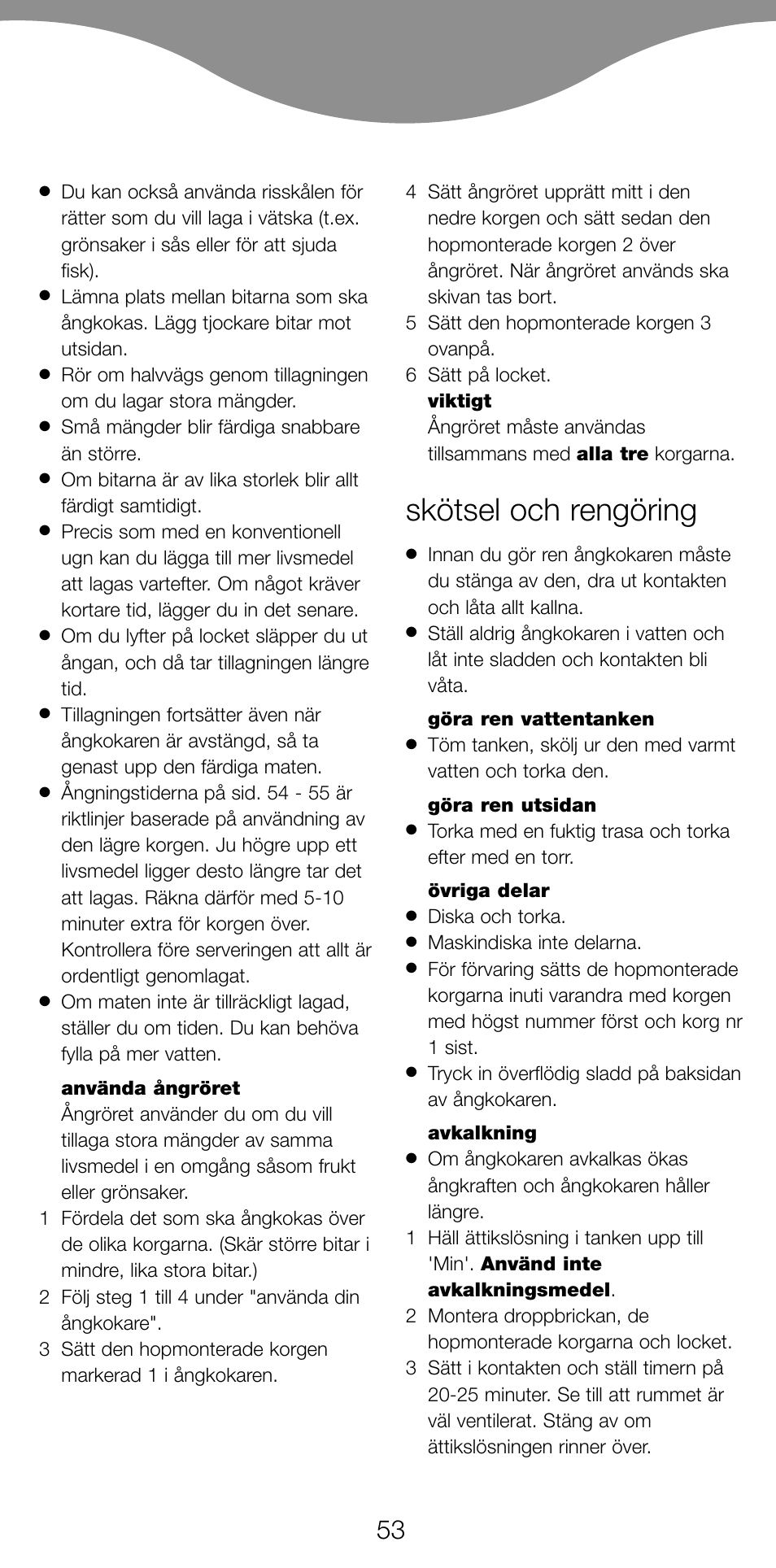 Skötsel och rengöring | Kenwood FS560 User Manual | Page 56 / 115