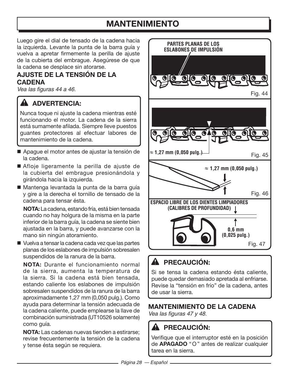 Mantenimiento | Homelite UT10519 User Manual | Page 106 / 120