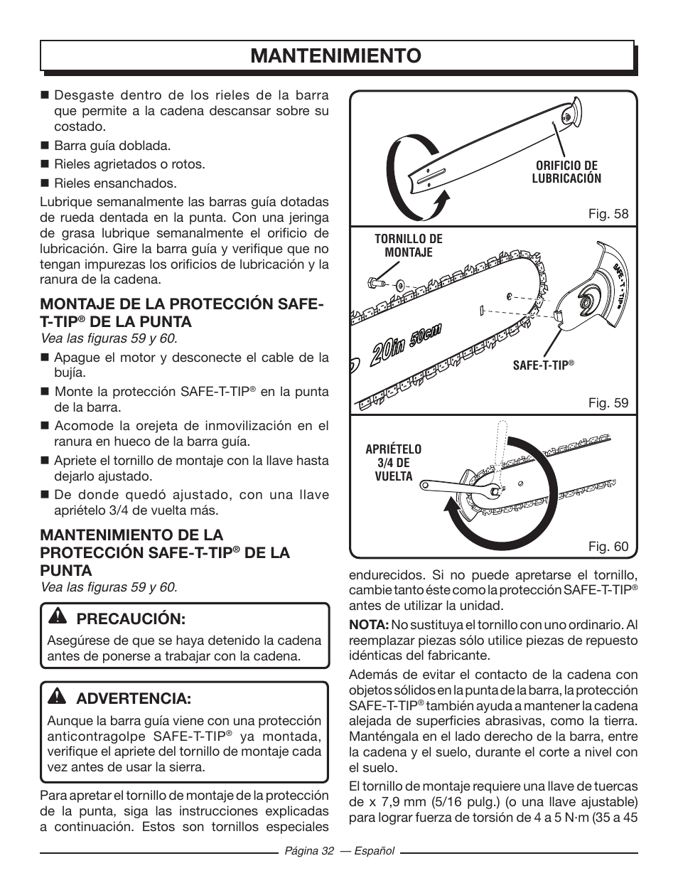 Mantenimiento | Homelite UT10519 User Manual | Page 110 / 120