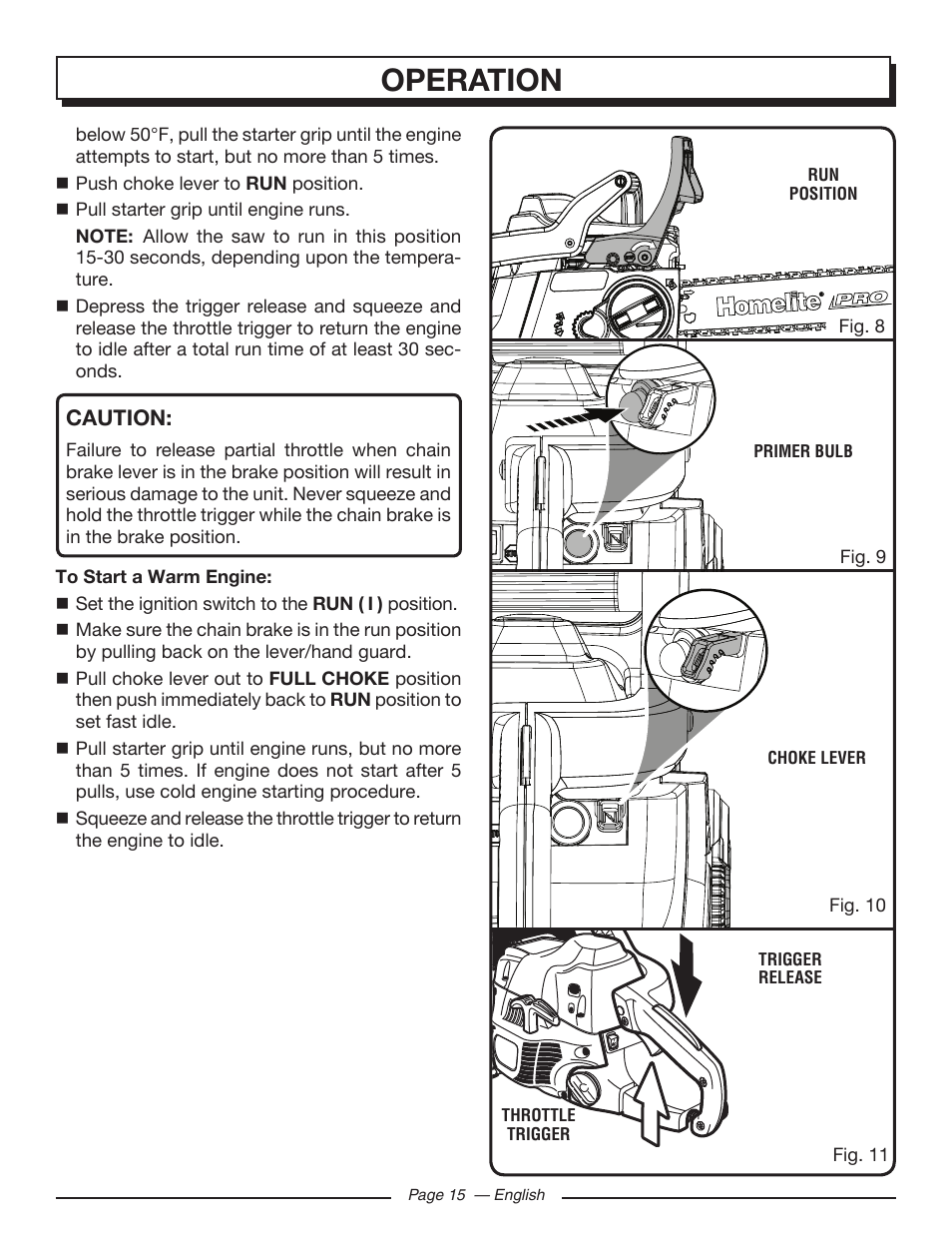 Operation | Homelite UT10519 User Manual | Page 15 / 120