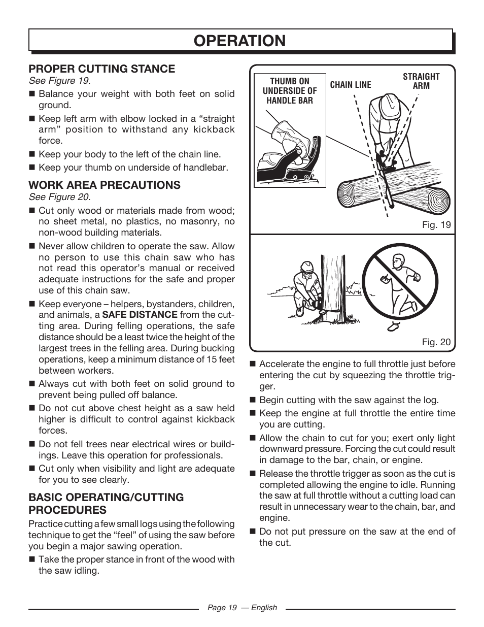 Operation | Homelite UT10519 User Manual | Page 19 / 120