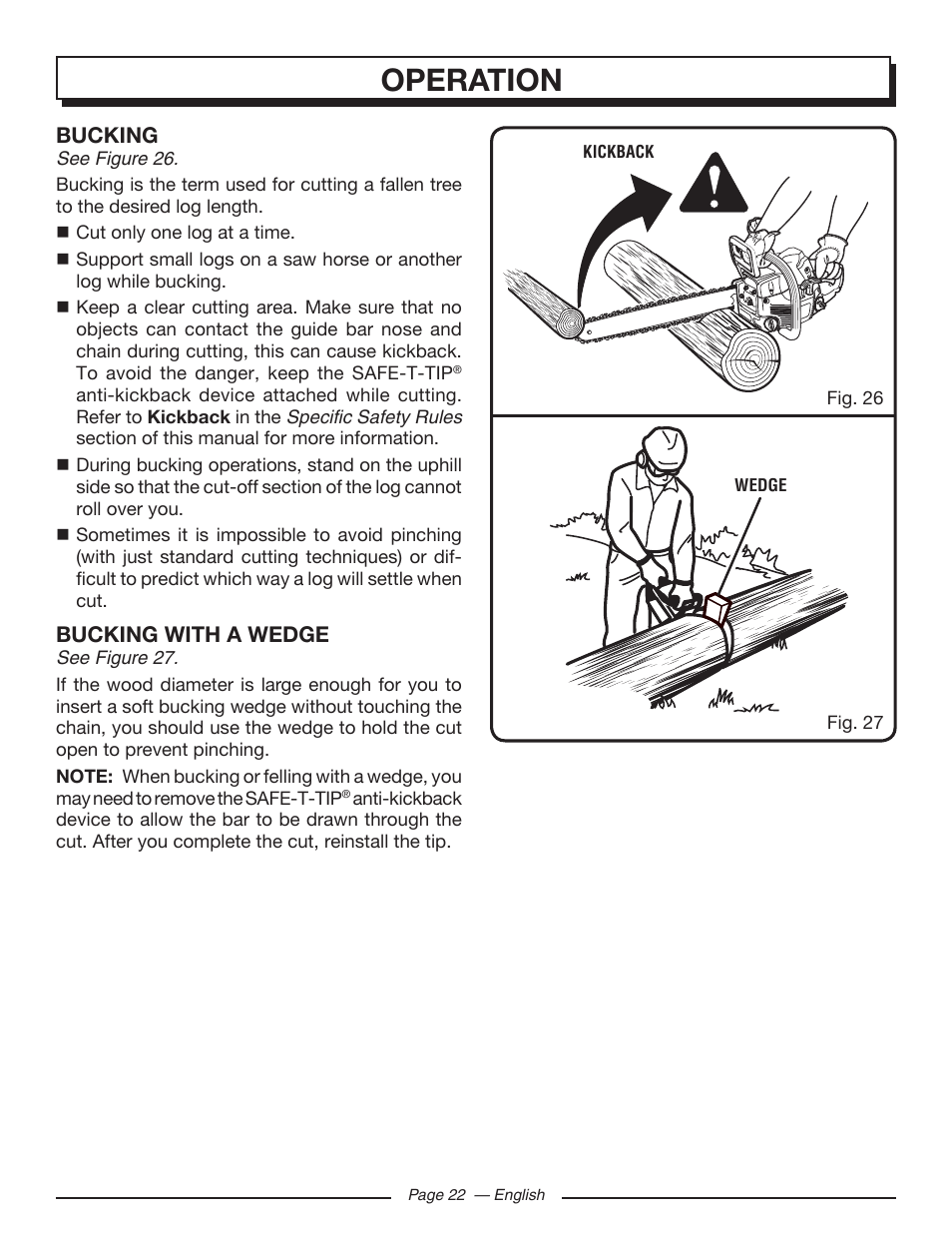 Operation | Homelite UT10519 User Manual | Page 22 / 120