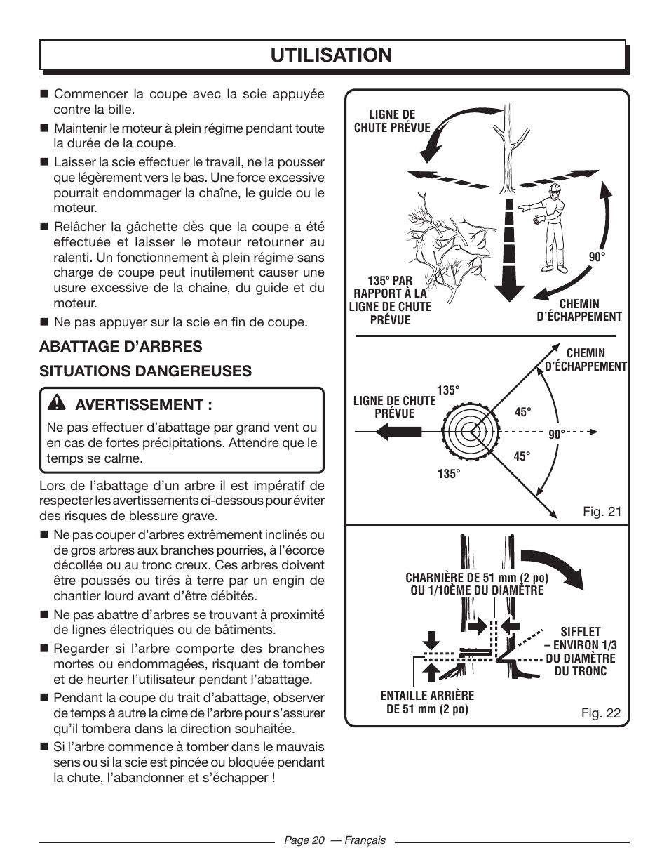 Utilisation | Homelite UT10519 User Manual | Page 59 / 120