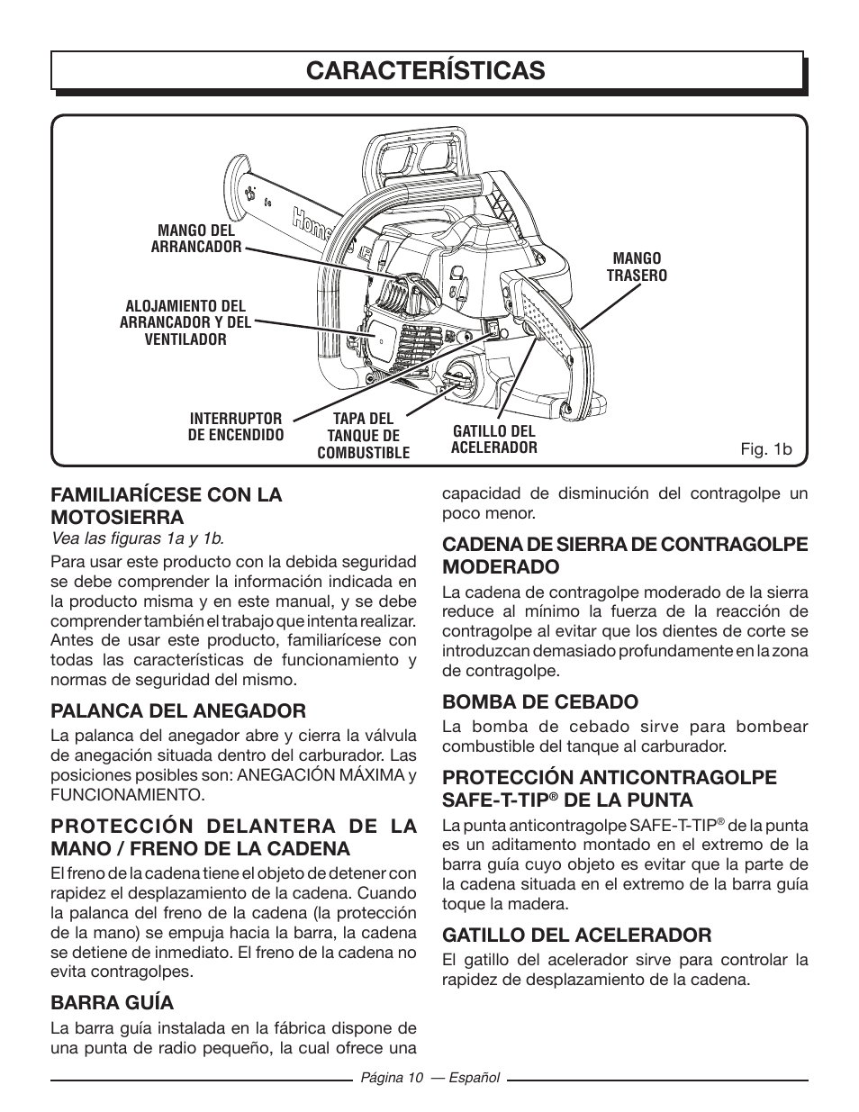 Características | Homelite UT10519 User Manual | Page 88 / 120