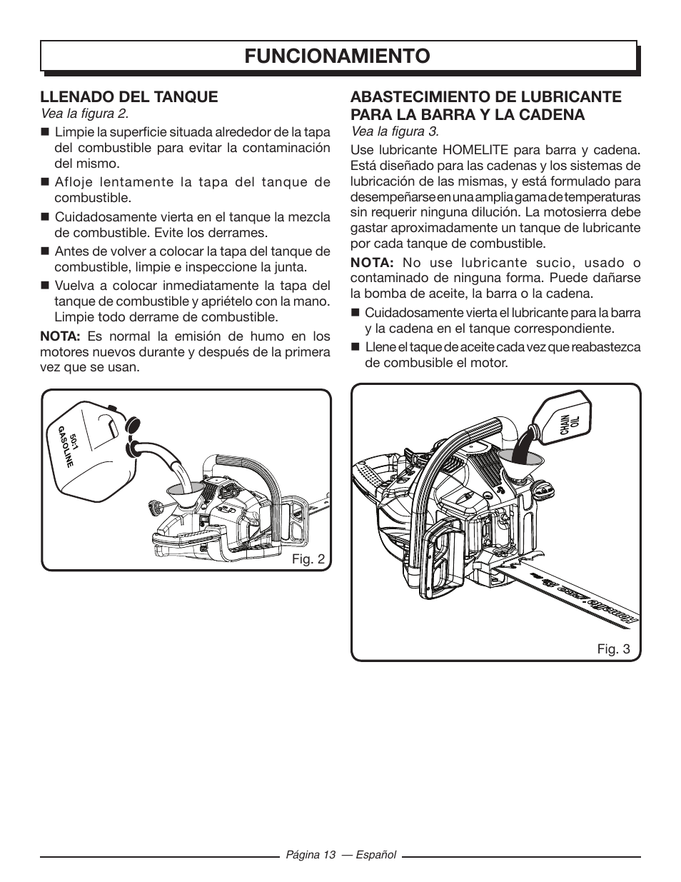 Funcionamiento | Homelite UT10519 User Manual | Page 91 / 120